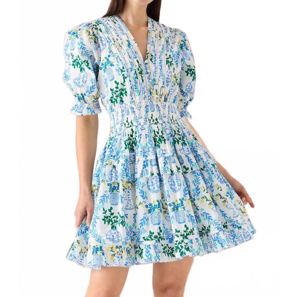 NEW ALIVIA penny dress in white chinoiserie garden